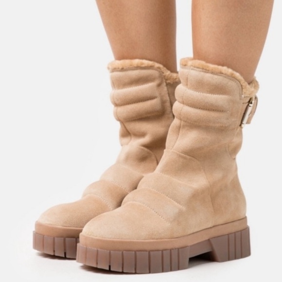 New free people fable faux fur sand suede boots size 38 (US 8) - Picture 3 of 13